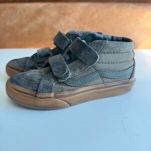 Kids Vans Green High-Top Velcro Sneakers